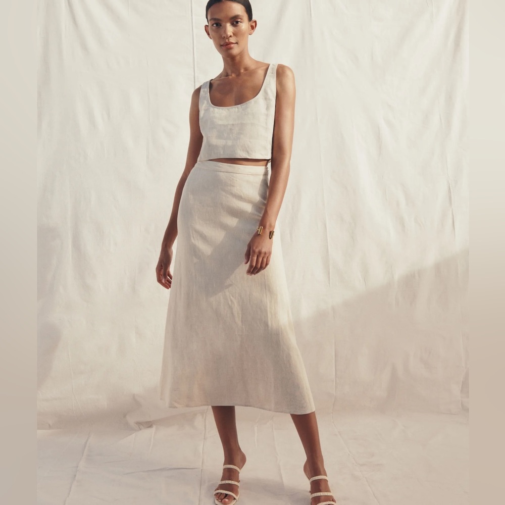 NWT Reformation Silas Linen Skirt